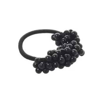 Solida gumička do vlasů s perlovou aplikací, černá Gumička do vlasů