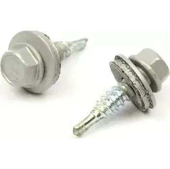 Vrut Farm. vrut s EPDM podložkou 4,8x20 RAL 9006 Bílý hliník - metalíza