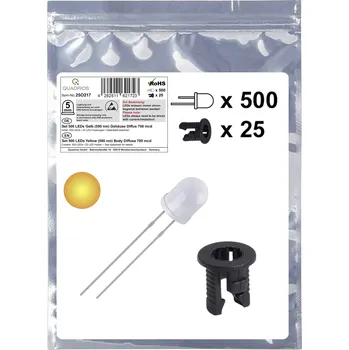 Polovodič Quadrios 25O217 sada LED žlutá kulatý 5 mm 700 mcd 20 mA 2.0 V