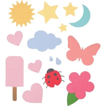 Kancelářská technika Sizzix 665185 Řezací šablona Letní tvary 16 ks