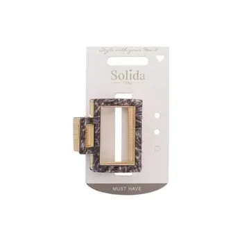 Solida Skřipec do vlasů obdélníkový bordeaux Sponky do vlasů