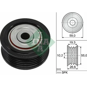 Auto-moto Vratná/vodicí kladka, klínový žebrový řemen Schaeffler INA 532 0860 10