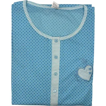 Dámské pyžamo Dámská noční košile s krátkým rukávem NESS Barva: Modrá, Velikost: 2XL