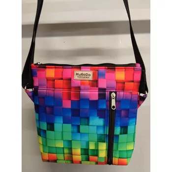 Nákupní taška Kubeda Crossbody kabelka 22x22 cm - kočárkovina - Kostky