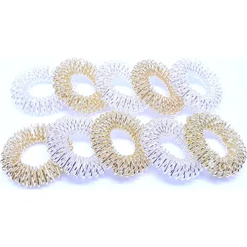 Masážní příslušenství TEST - Masážní prstýnek 22mm - SU-JOK Sada 10 kusů Barva: 5 stř.+ 5 zlatý