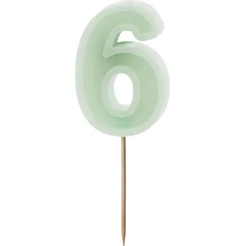 Dortová svíčka Svíčka na dort číslo 6 zelená