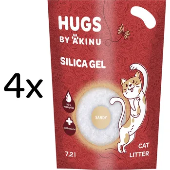 HUGS by Akinu Sandy Silika gel (jemný - 0,5 - 2 mm) stelivo pro kočky 4 x 7,2 l