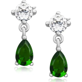 Náušnice Olivie Stříbrné náušnice SMARAGD 3259 Ag 925; ≤1,3 g.