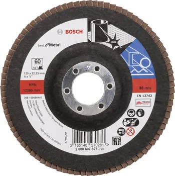 Brusný kotouč Bosch Accessories 2608607327 X571 vějířovitý brusný kotouč Průměr 125 mm Ø otvoru 22.33 mm Zrnitost 60 ocel 1 ks