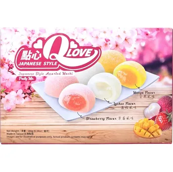 Trvanlivě pečivo QLove Fruity Mix Assorted Mochi 180g