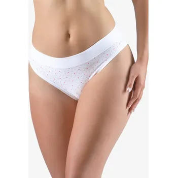 Dámské oblečení GINA 10279P Kalhotky klasické s úzkým bokem Barva: Bílá-Purpurová, Velikost: L/XL