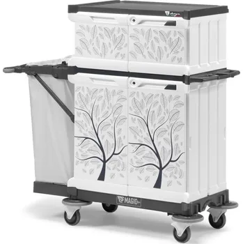Koš na prádlo TTS Italy Vozík na čisté a špinavé prádlo Magic Art 26S Barva: kapok, Vybavení: bez