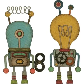 Kancelářská technika Sizzix 664162 Řezací šablona Robotické 14 ks