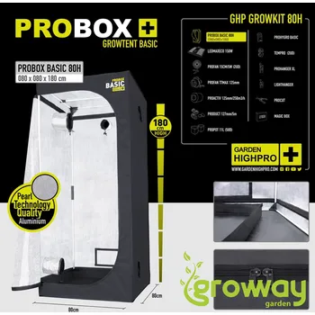 Pěstební box Garden HighPro Growkit 80H, pěstební komplet, 80x80x180 cm 1 ks
