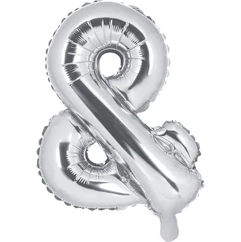 Balónek Fóliový balón znak & stříbrný 35 cm