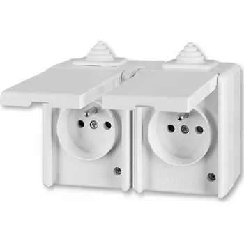 Elektrická zásuvka Instalační zásuvka dvojnásobná nástěnná 5518-2069B IP44