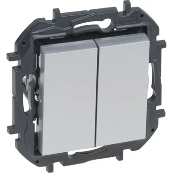 Legrand 863308 Niloé Step - Přepínač střídavý dvojitý (řazení č. 6+6), hliník