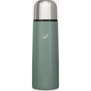 Termoska QUECHUA Turistická termoska nerezová 0,7L s šálkem ZELENÁ
