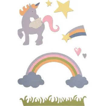 Kancelářská technika Sizzix 662096 Řezací šablona Magický jednorožec 16 ks