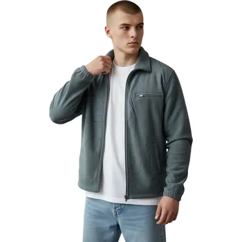 Pánská mikina NY Pánská fleecová rozepínací mikina PAVEL Barva: Šedá, Velikost: 3XL