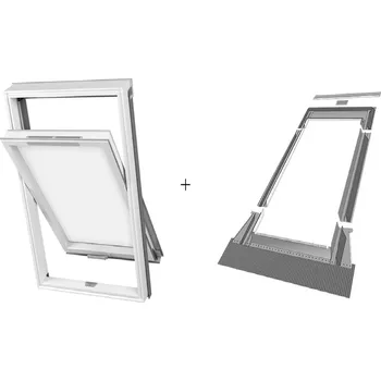 Okno SET DAKEA BETTER ENERGY PVC plastové střešní okno 55x78 cm + lemování KUF do 12cm
