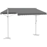 OUTSUNNY Volně stojící stahovací markýza s klikou 300 x 295 cm šedá