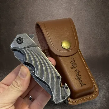 kapesní nůž Luxusní kovový prémiový vyklápěcí nůž, vlastní text, monogram + prémiové dárkové balení BE Original