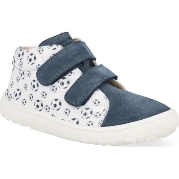 Barefoot dětské kotníkové boty Froddo - First step White/denim modro-bílé Velikost: 25
