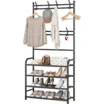 Věšák s botníkem CLOTHORY 80x152 cm, černý