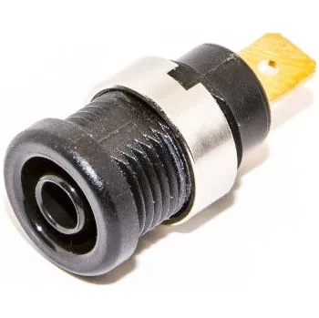 Elektrická zásuvka Banánek, 36A, 1000V, Černá, Samice, materiál kontaktu: Mosaz Banánková zdířka