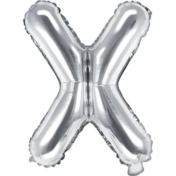 Fóliový balónek písmeno X stříbrný 35 cm