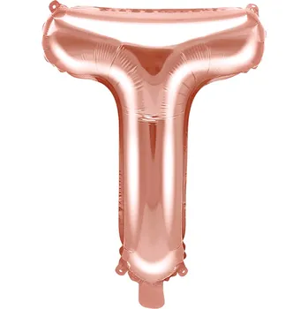Balónek Fóliový balónek písmeno T rose gold na oslavu