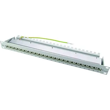 Switch Telegärtner 100007017 24 portů síťový patch panel 483 mm (19) CAT 6A 1 U šedobílá (RAL 7035) osazený