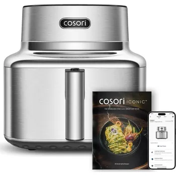 fritéza Cosori Iconic Single chytrá horkovzdušná fritéza 6,2 L nerez