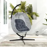Závěsné křeslo ve tvaru vajíčka, 126 x 90 x 180 cm | šedé