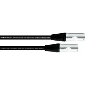 Datový kabel Cordial 15621 RJ45 síťové kabely, propojovací kabely CAT 6A SF/UTP 3.00 m černá krytí PUR 1 ks