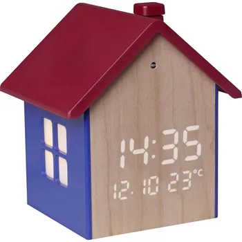 Budík TFA Dostmann 60.2046.06 Quartz budík modrá, červená, dřevo časů buzení 1