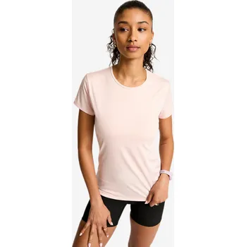 Dámské tričko DOMYOS Dámské tričko na kardio fitness s krátkým rukávem L RŮŽOVÁ