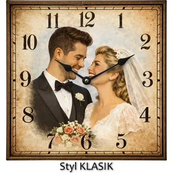 Hodiny Hodiny z vlastní fotografie – retro ciferník 2 - 20x20 cm / Plast / Přehnané rysy