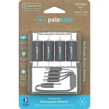 Článková baterie Paleblue speciální akumulátor CR 123 Li-Ion 3 V 860 mAh 4 ks