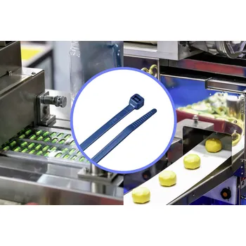 Stahovací páska TRU COMPONENTS TC-12533356 stahovací pásky 280 mm 4.8 mm modrá Kov detekovatelný 100 ks