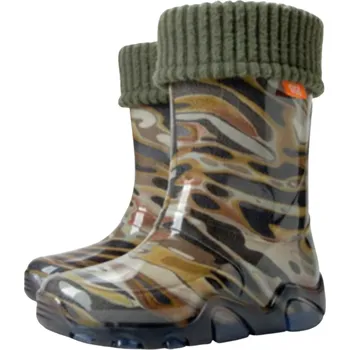 Chlapecké holínky DĚTSKÉ HOLÍNKY Demar Stormer LuX print B 0033 Mozaika zelená (Dětské zateplené holínky)