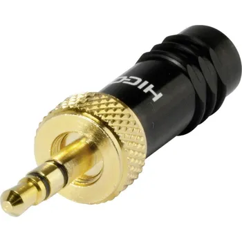 Elektrický konektor Hicon HI-J35S-SCREW-M jack konektor 3.5 mm zástrčka, rovná Pólů: 3 stereo černá 1 ks