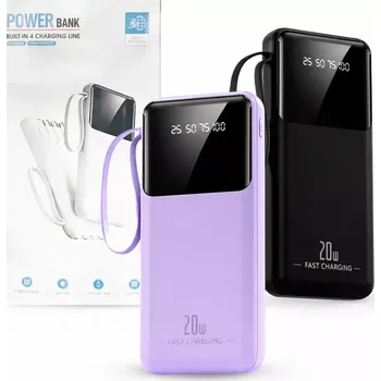 Powerbanka se čtyřmi konektory 4in1 - 6000 mAh - USB-C - černá