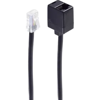 Shiverpeaks telefonní kabel [1x RJ45 zástrčka 8p8c - 1x telefonní spojka TAE-N] 6 m černá