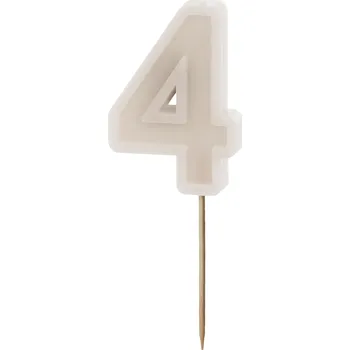 Dortová svíčka Svíčka na dort číslo 4 teplá šedá