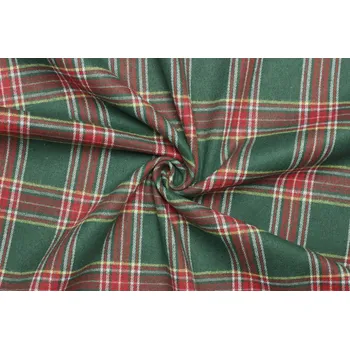 Flanel směsový - Zeleno červené káro
