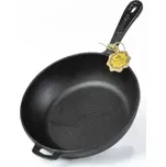 Maysternya celo-litinová pánev 20x4 cm s madlem T2011 hladká, černá (Maysternya T2011 Litinová pánvička s hladkým dnem, průměr 24 cm, pro všechny druhy ohřevu)