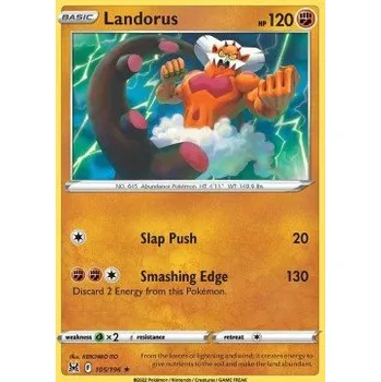 Karetní hra Pokémon LOR 105/196 Landorus - Lost Origin Stav: Near Mint, Verze: REVERSE HOLO