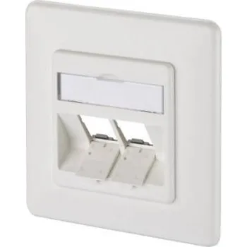 Kancelářská technika Metz Connect 130B20D21002KE síťová zásuvka pod omítku panel s čelní deskou a rámečkem nevybavený specifikací 2 porty čistě bílá (RAL 9010)